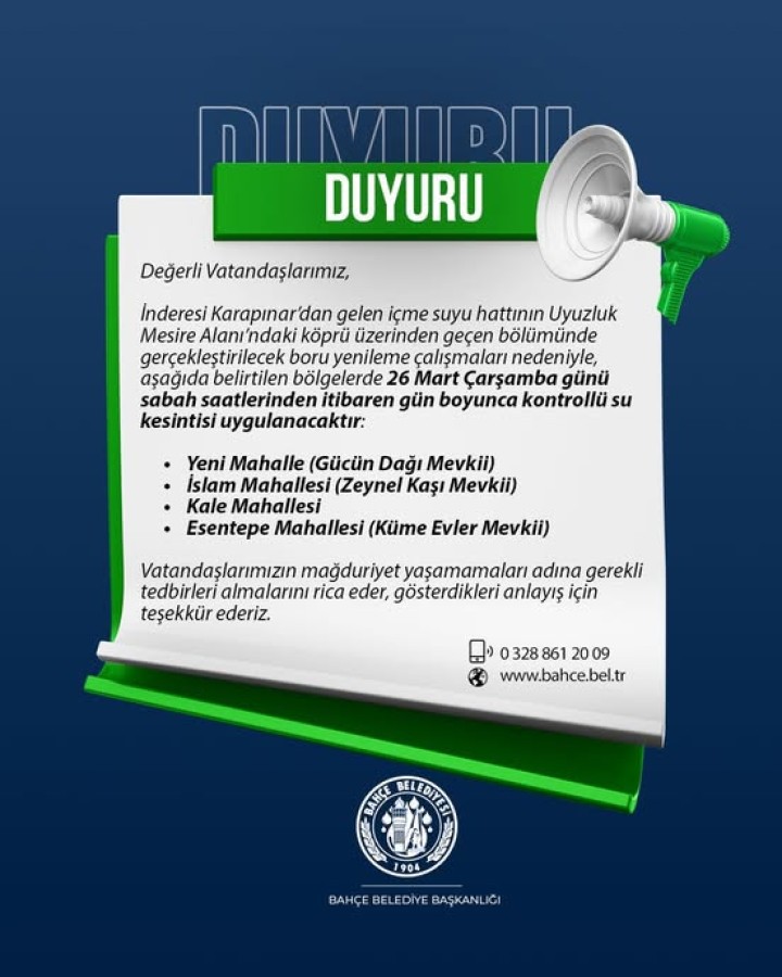 Planlı Su Kesintisi